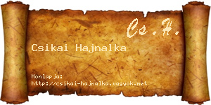 Csikai Hajnalka névjegykártya